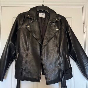 Old Navy Women's Dark Leather Moto Jacket